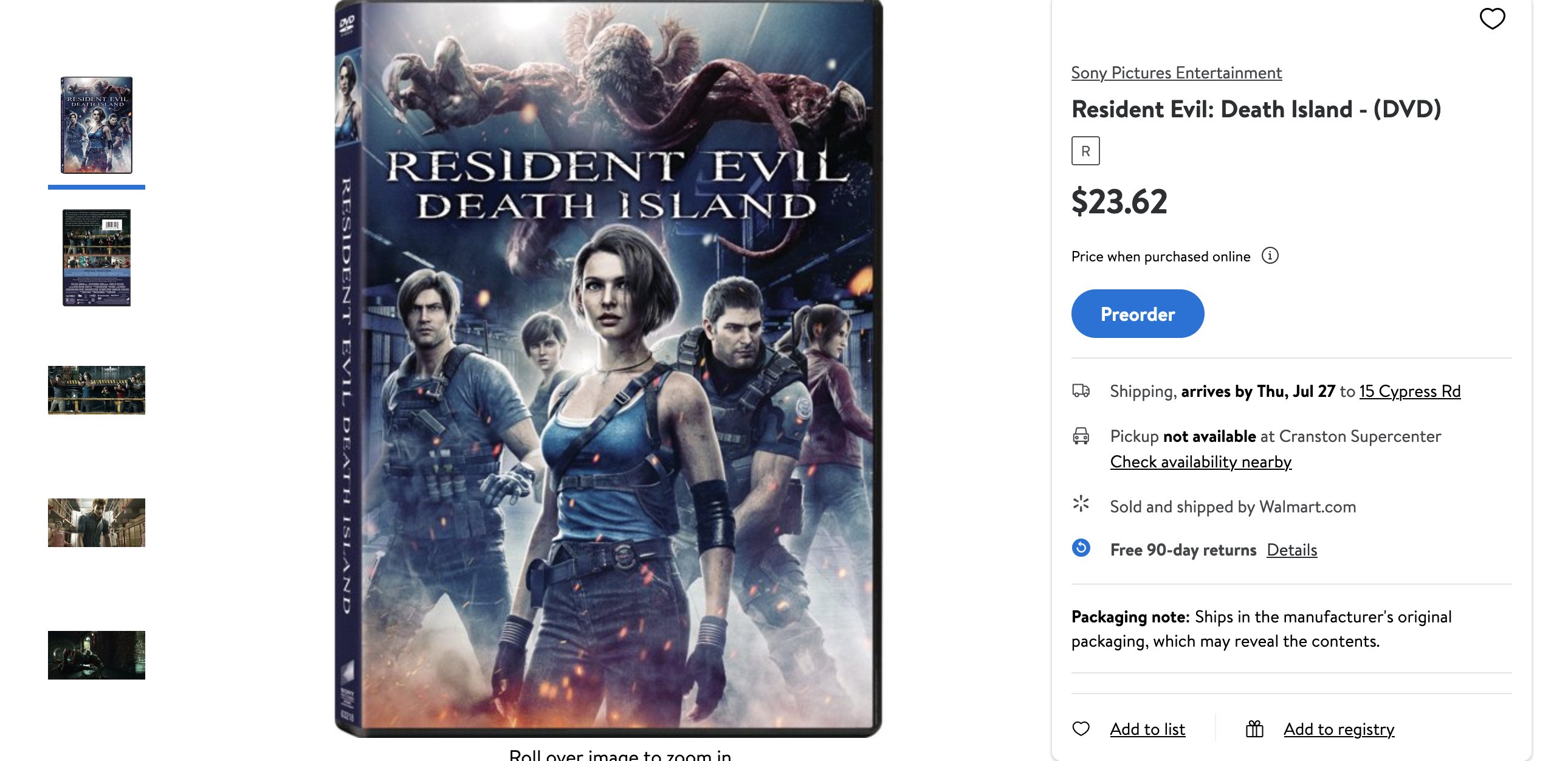 Resident Evil: Death Island será lançado em formato digital, DVD e