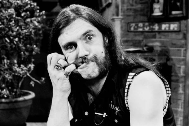 Lemmy Kilmister at MTV studios in New York, 1983. Photo by Gary Gershoff.