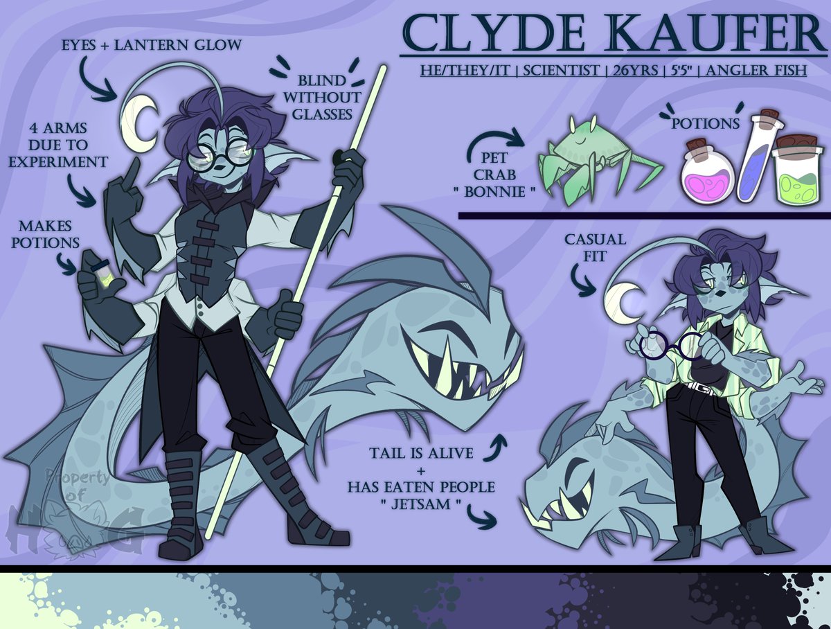 [Oc]
CLYDE MAKES AN ENTRANCE!!! Former TOH sona now crazy scientist with a pet crab.

[#ocart #characterdesign #originalcharacter]