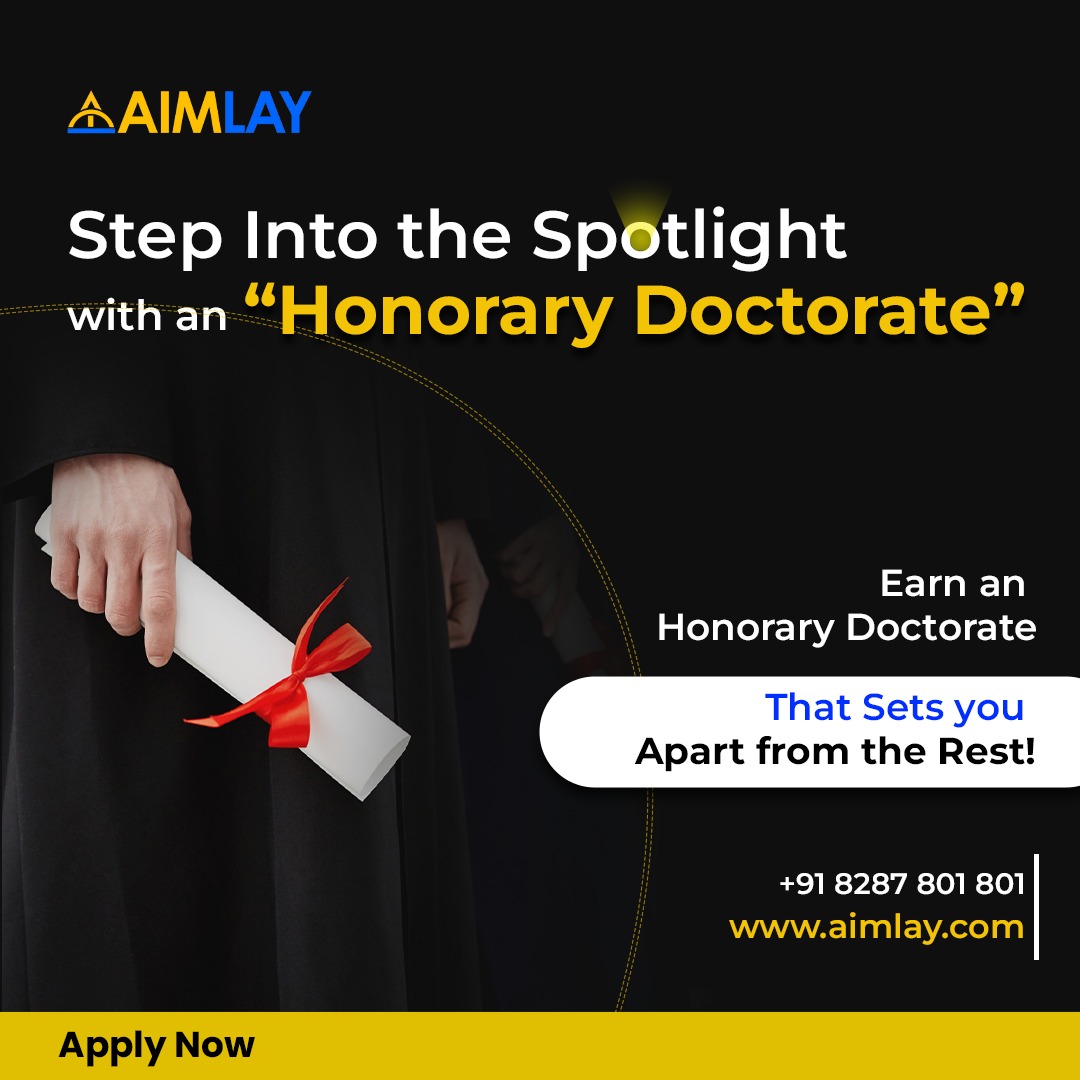 AimlayIndia's tweet photo. Are you aspiring to gain recognition for your accomplishments? If so, why not consider acquiring an Honorary Doctorate with Aimlay? Start the process by submitting your nominations today!
Apply Now: https://t.co/6pn5qjnF90
Call Us: +91 8287801801
#aimlay #honorary #honorarydegree https://t.co/d2JNZTLB9O
