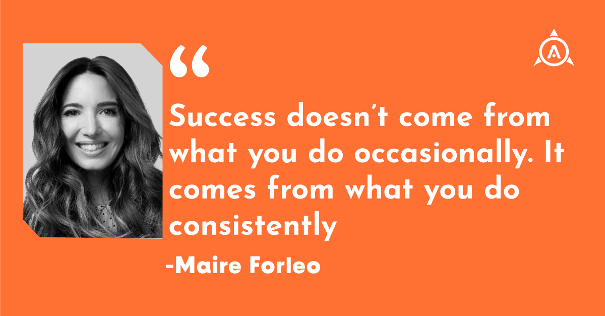 Success doesn't come from what you do occasionally. It comes from what you do consistently - Maire Forleo 🙂

#ankidyne #maireforleo #quotes