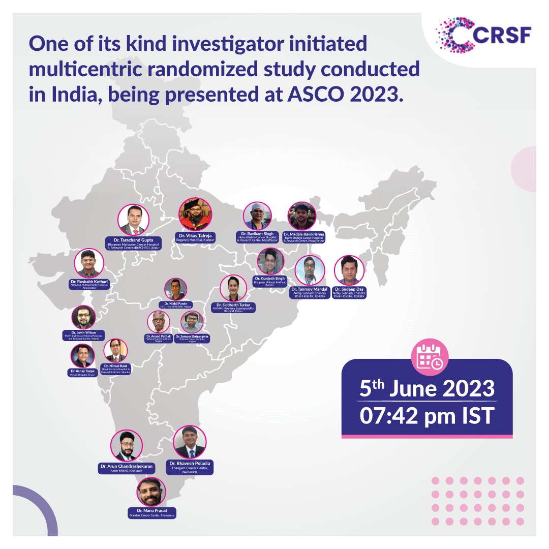 CRSF_IN's tweet image. Phase 3 randomized study for evaluation of physician choice Rx and triple metronomic as second-line therapy in head and neck cancer (CRSF 2021-HN-001).

Live streaming for ASCO members available at: 
meetings.asco.org/2023-asco-annu…

#proudmoment #india #ASCO #medtwitter #cancerresearch