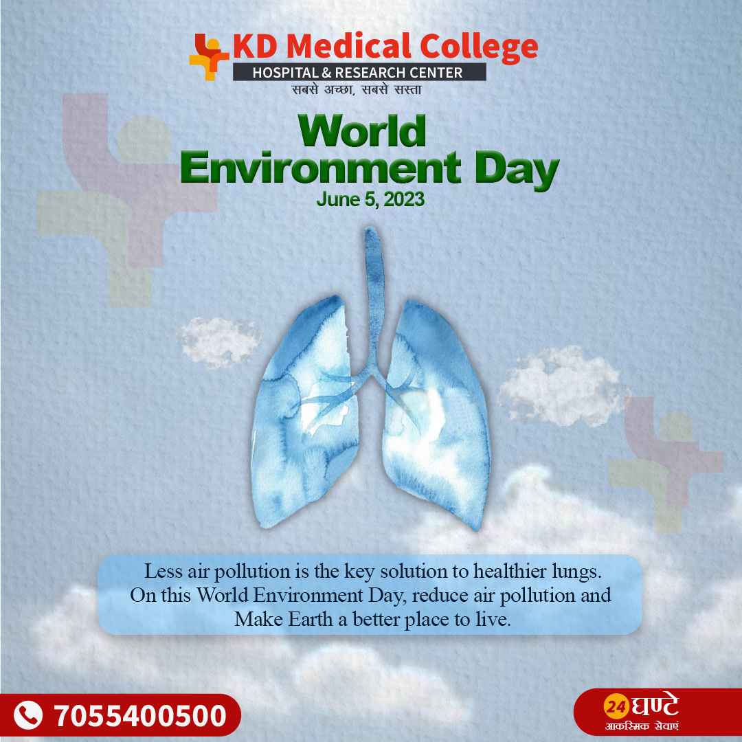 To stay healthy, keep your environment safe and clean!

#WorldEnvironmentDay #environment #environmentalawareness #fitnesstips #onehealthonefamily #environmentallyfriendly #healthcare #besttreatment #bestdoctors #KDMedical #KDMedicalCollege #kdmedicalhospital #mathura