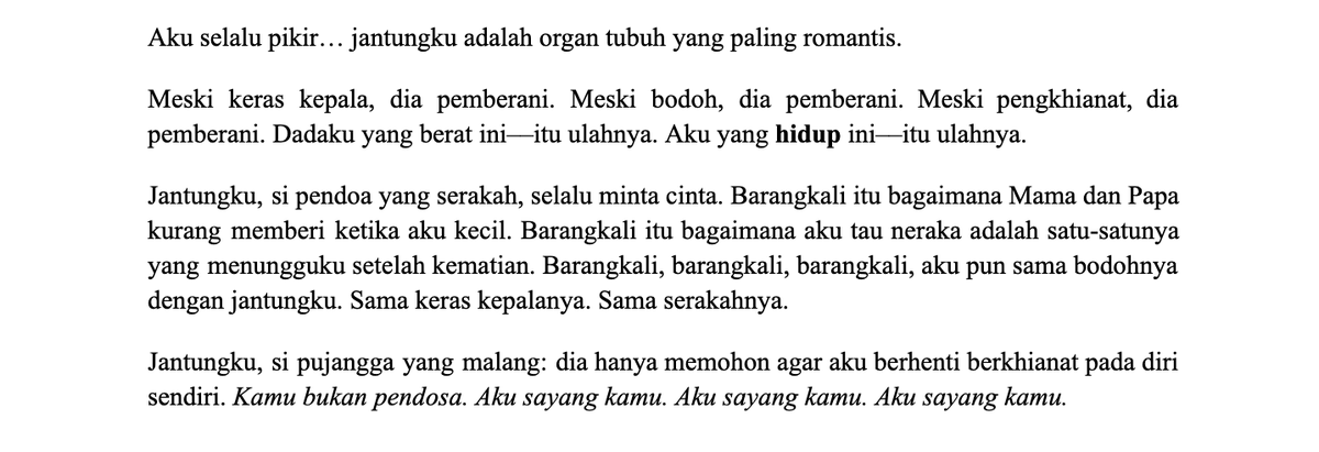 sonetacinta's tweet photo. Aku selalu pikir, jantung adalah organ tubuh paling romantis.

tw; internalised homophobia https://t.co/6bYpxUu9iz