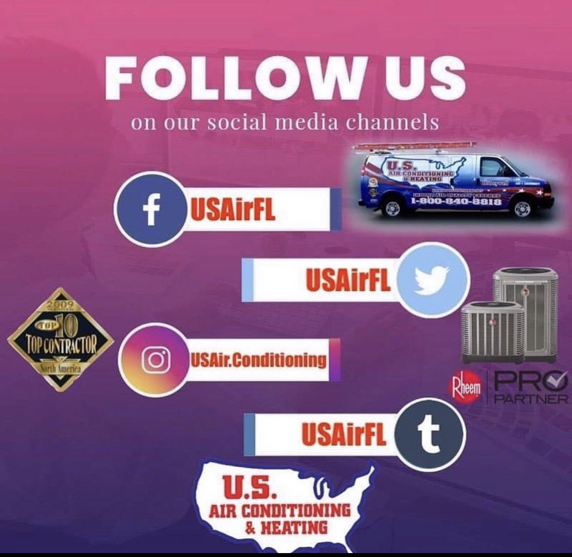 Please follow us on all these platforms. the links are below :) 
usairconditioning.net
Facebook.com/USAirFL 
Twitter.com/USAirFL 
g.co/kgs/hAup8k

#hvac #air #heat #cool #follow4follow #hslotamsterdam #bigstage2023 #usa #cooling #sundayvibes #target #liberty