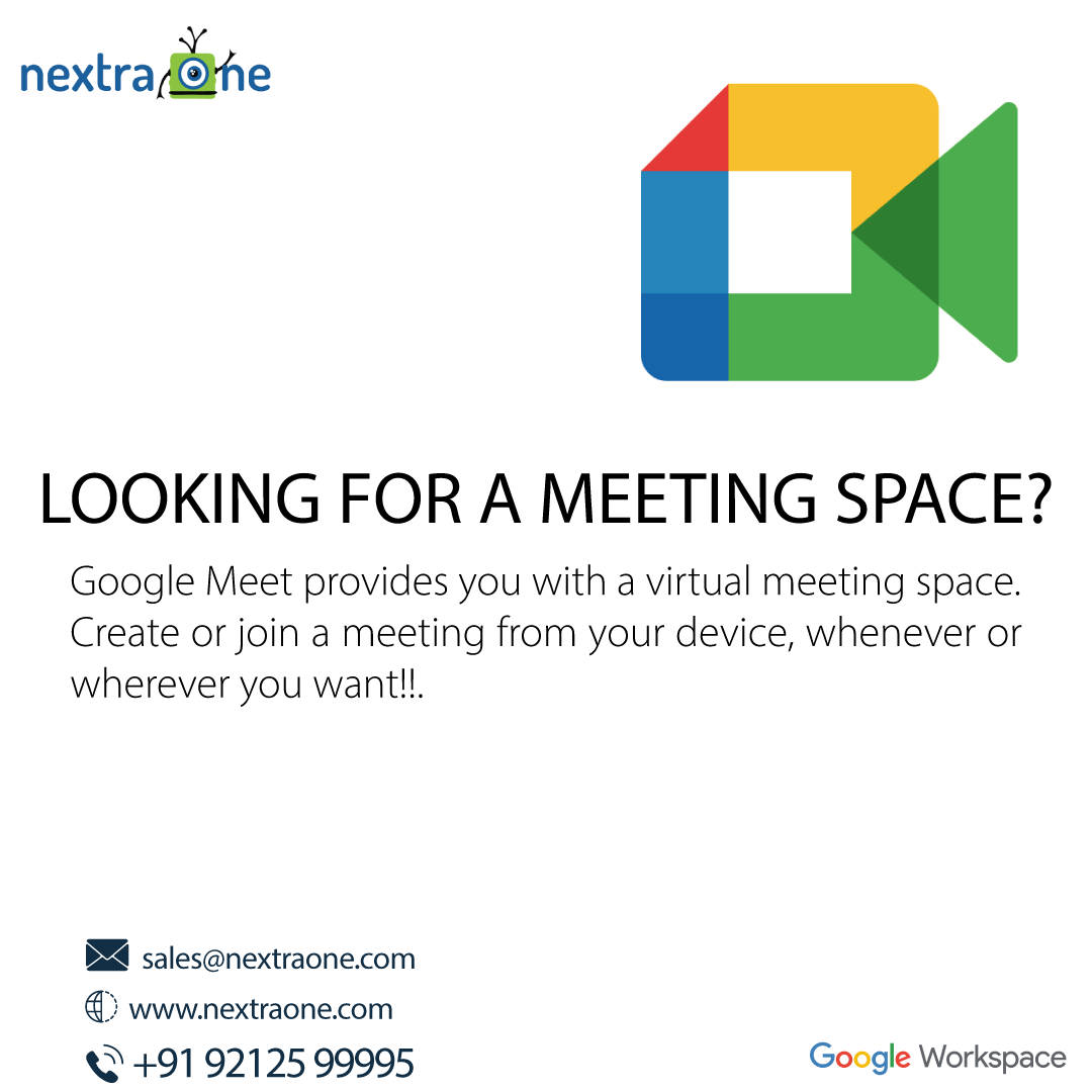 'NextraOne Partners with Google Workspace, and provides you with 24*7 assistance.
Google Workspace is a reliable and secure virtual workspace solution.
for more information Contact us:
Mail: sales@nextraone.com
Contact no.: +91-9212599995.
#gsuite #google #gmail #office