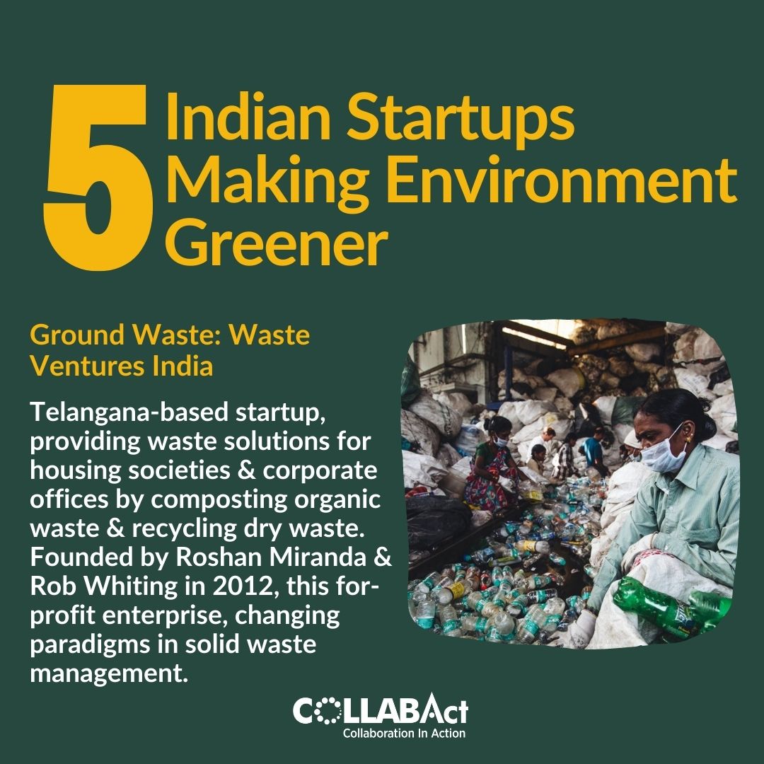 GowidrEsp's tweet photo. On World Environment Day, we look into five Indian startups working across different sectors with a common goal to make our planet greener.

 #Collabact #Collaborationinaction #Entrepreneurship #business #collaboration #startyourownbusiness #worldenvironmentday #environment https://t.co/XlcCFEI6oI
