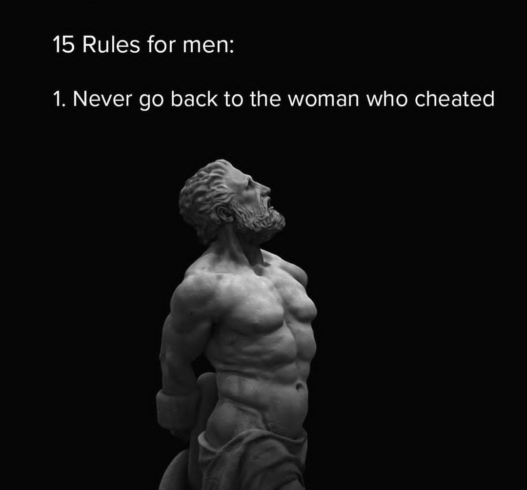15 Rules For Men : 
#mentalhealth #menmatters #masculinity 

1.