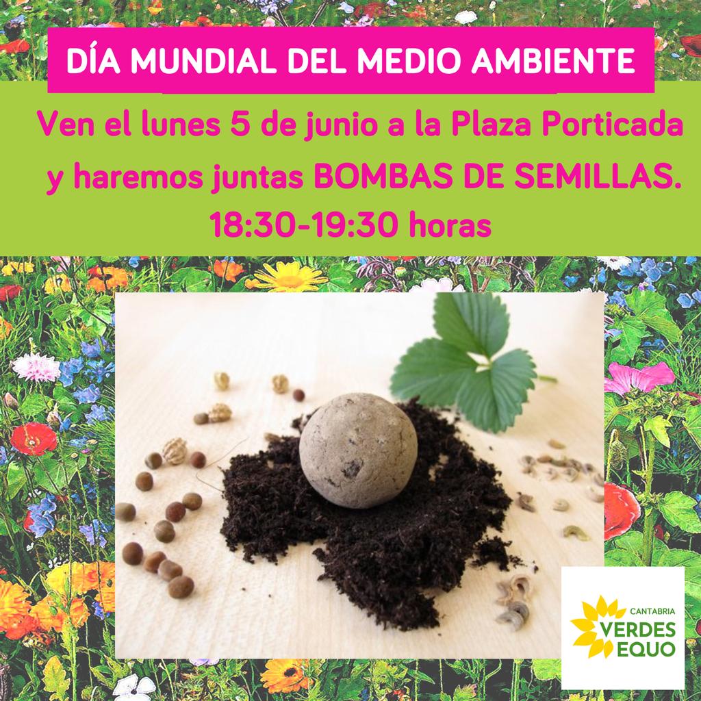 En el #DiaMundialDelMedioAmbiente desde #VerdesEquo lo queremos celebrar sembrando vida con un taller de 'bombas' de semillas de flores en Santander. Anímate y ven a disfrutarlo. #SinBiodiversidadNoHayVida #SomosVerdes #UnaDeCada20.