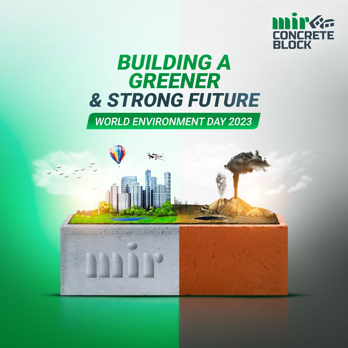 MirConcrete's tweet photo. Let us pledge on this World Environment Day to protect the environment. Through small conscious steps, we can create a green and beautiful world for future generations.
#MirConcreteBlock #MirGroup #worldenvironmentday2023 #greenconstructionmaterial
#ecofriendly #bangladesh https://t.co/EJvrO9WwGi