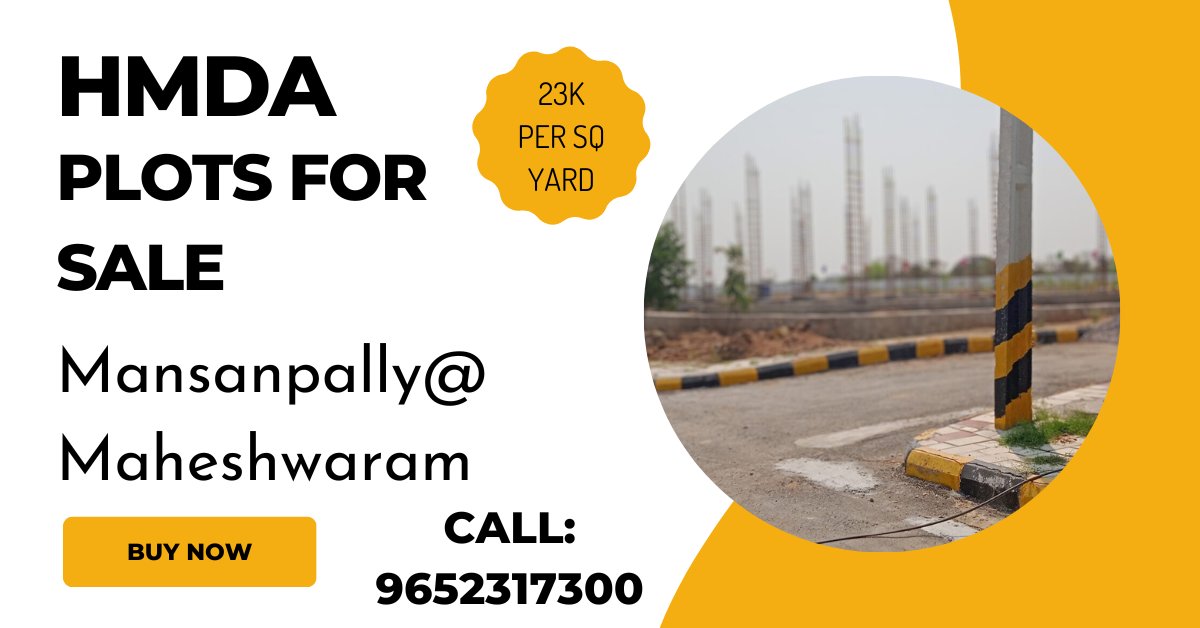 HMDA Open Plots @ Mansanpally, 23k per sq yard 
call 9652317300