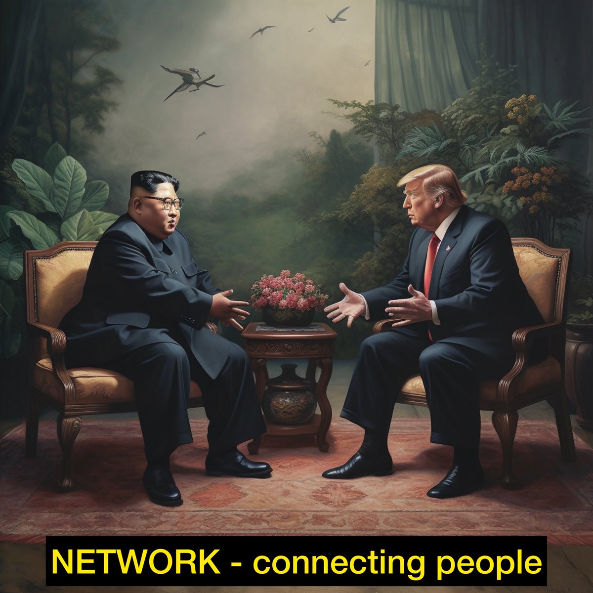 network_epoch's tweet image. This meeting would never take place, if the members didn&apos;t need to fulfill Network task  from the app and meet each other to achieve next level and get new costumes!

Imagine: what can they talk about?

#network #networkproject #networkapp #networkepoch