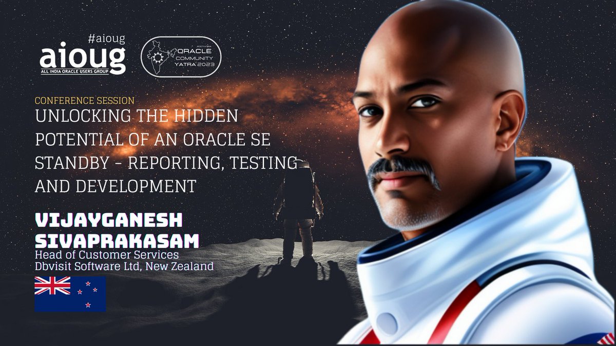All India Oracle Users Group (AIOUG) (@aioug) on Twitter photo We're excited to welcome our #OCYatra2023 Keyspeaker Vijayganesh Sivaprakasam <a href="/dbvisit/">Dbvisit</a>. He will share insights into 'Unlocking the Hidden Potential of an Oracle SE Standby - Reporting, Testing and Development' bit.ly/43pGUaS. <a href="/oracleugs/">Oracle User Groups</a> <a href="/oracleace/">Oracle ACE Program</a> <a href="/OracleDatabase/">Oracle Database</a> We're excited to welcome our #OCYatra2023 Keyspeaker Vijayganesh Sivaprakasam <a href="/dbvisit/">Dbvisit</a>. He will share insights into 'Unlocking the Hidden Potential of an Oracle SE Standby - Reporting, Testing and Development' bit.ly/43pGUaS. <a href="/oracleugs/">Oracle User Groups</a> <a href="/oracleace/">Oracle ACE Program</a> <a href="/OracleDatabase/">Oracle Database</a>