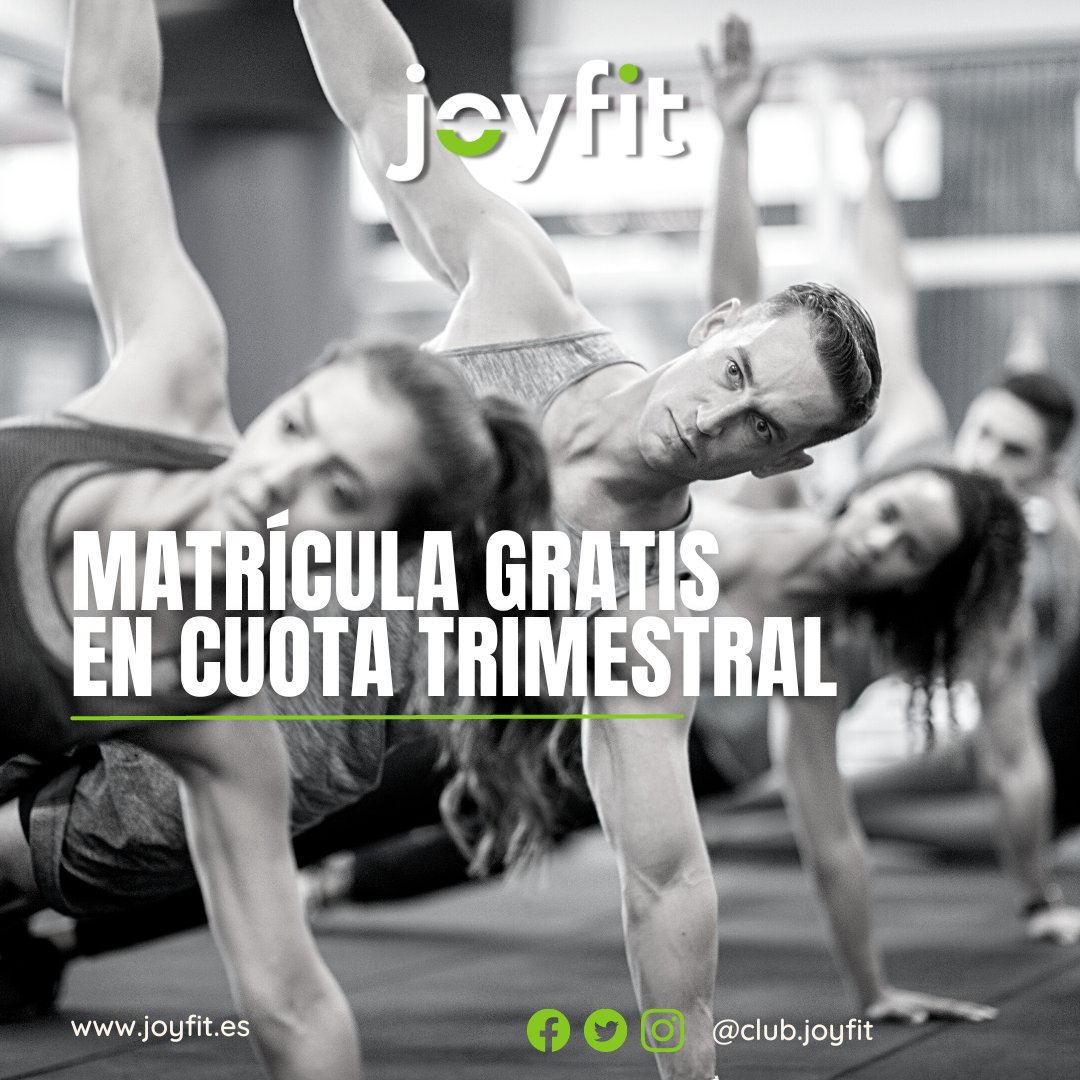 JOYFIT3CANTOS's tweet photo. Matrícula gratis en cuota trimestral. Acceso ilimitado. ¿A qué esperas? Apúntate ya y entrena en #joyfit 

https://t.co/xLjlkR7Uwh

#Gimnasio en #TresCantos y #SanSebastiandelosReyes

#Fitness #3Cantos #Sanse https://t.co/X3R5jpfvBN
