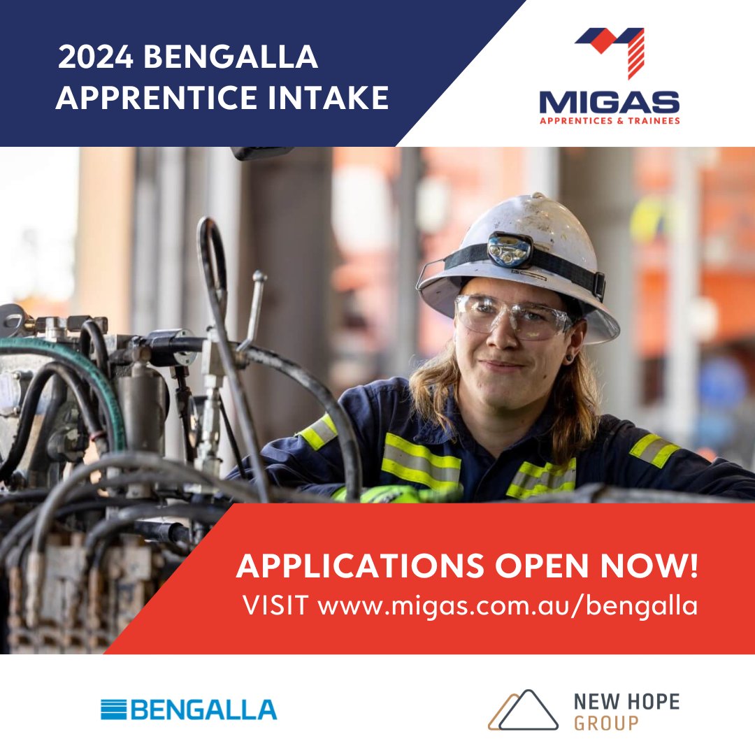 MIGASApprentice's tweet image. MIGAS is searching for the next generation of motivated and enthusiastic Upper Hunter locals to join the Bengalla Mining Company team with the prospect of a long-term career in the mining industry. Apply for an apprenticeship now: migas.com.au/bengalla