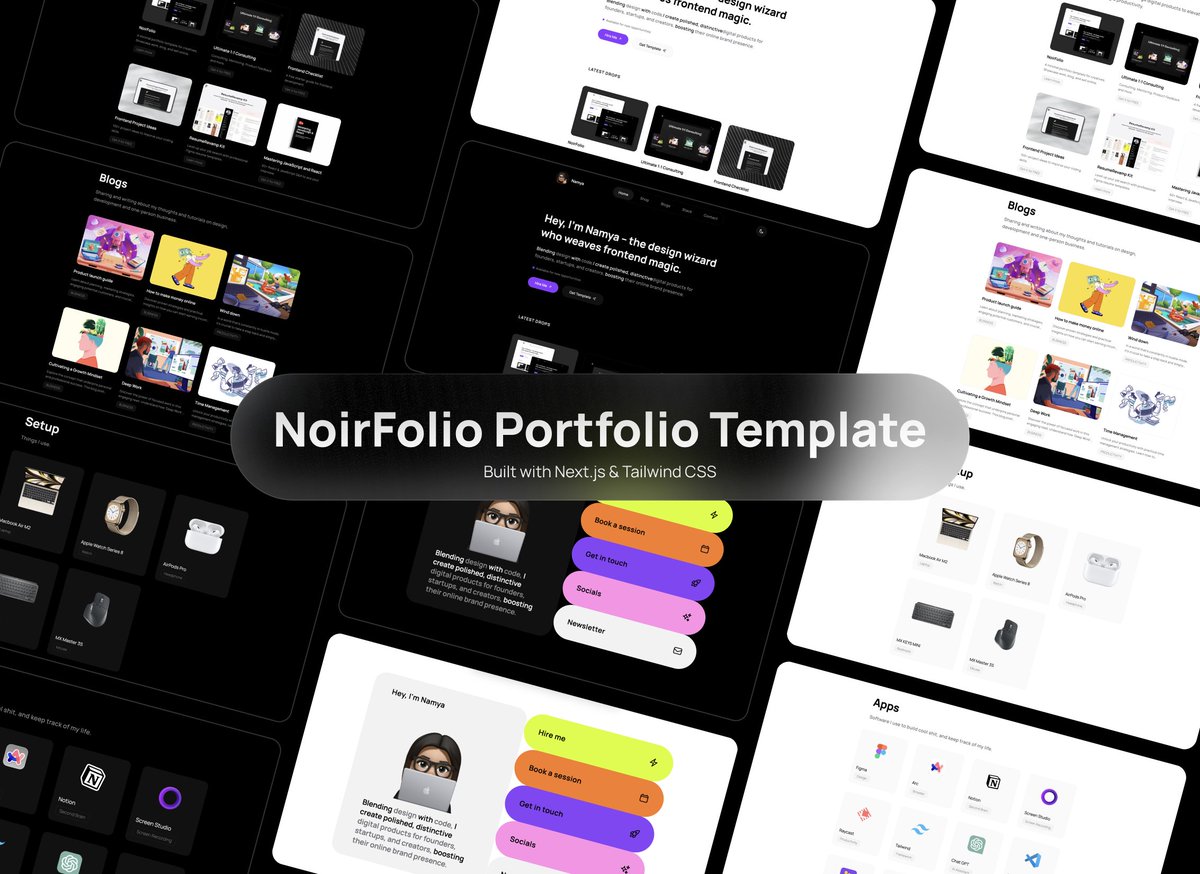 Today is the Day!🚀

Launching NoirFolio for @nextjs  + @tailwindcss

Discounts, freebies, and a whole lot of excitement🤩

Keep an eye out 👀