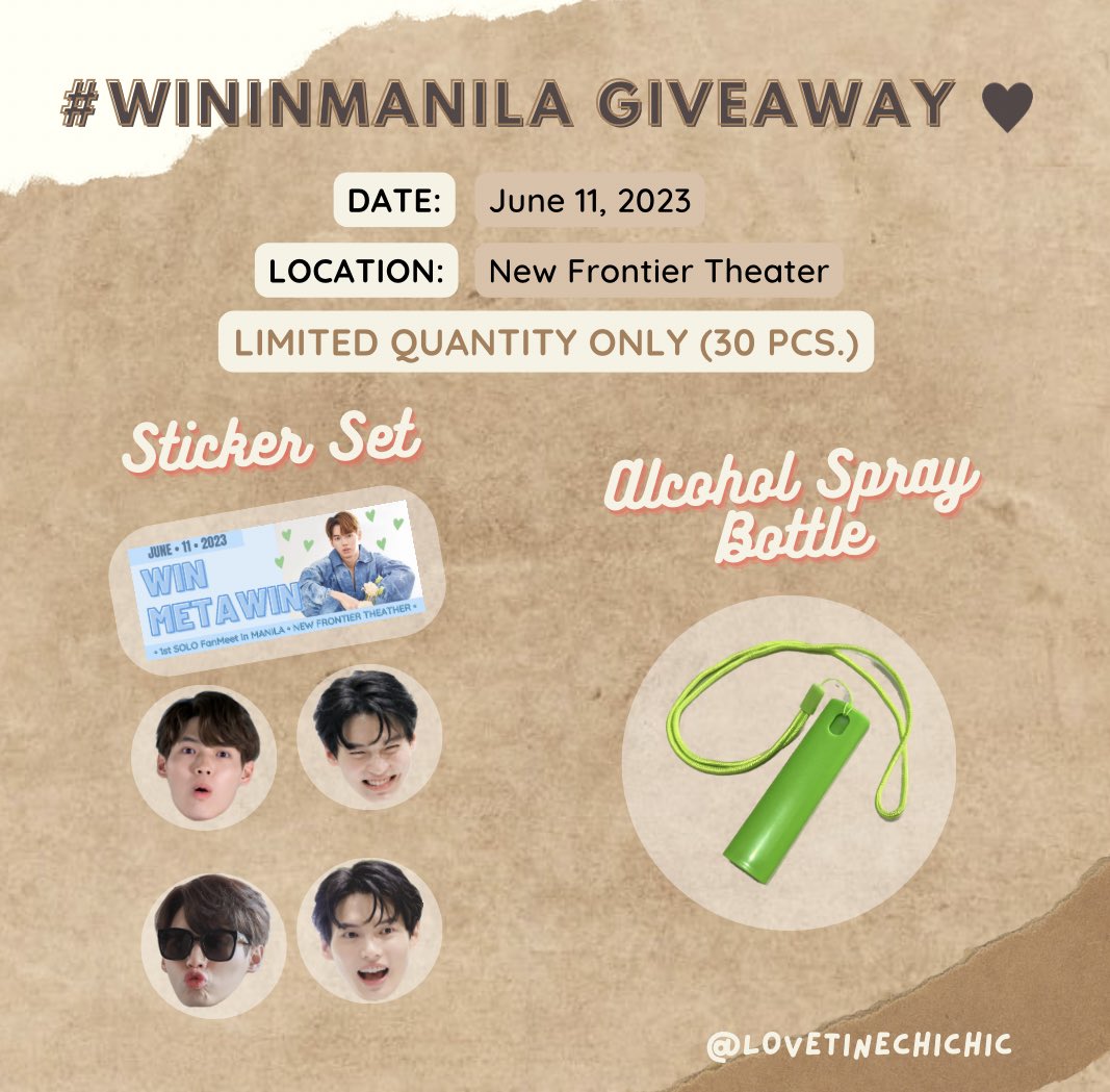 💚GIVEAWAY FOR WIN METAWIN FANMEET💚

ㅇ not for sale. FREE only ‼️
ㅇ limitied quantity 
ㅇ will post exact location on d-day 
ㅇ if you want to donate ( dm me ) para madagdagan natin tong freebies 😊

 #WINinMANILA2023 #winmetawin