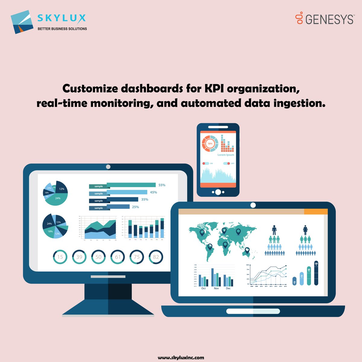 skylux_inc's tweet image. Unlock Insights and Empower Your Decision-making with Customized Dashboards: Harness the Power of Data Visualization!

#skyluxinc #callcentersolution #customerservice #callcenter #genesys