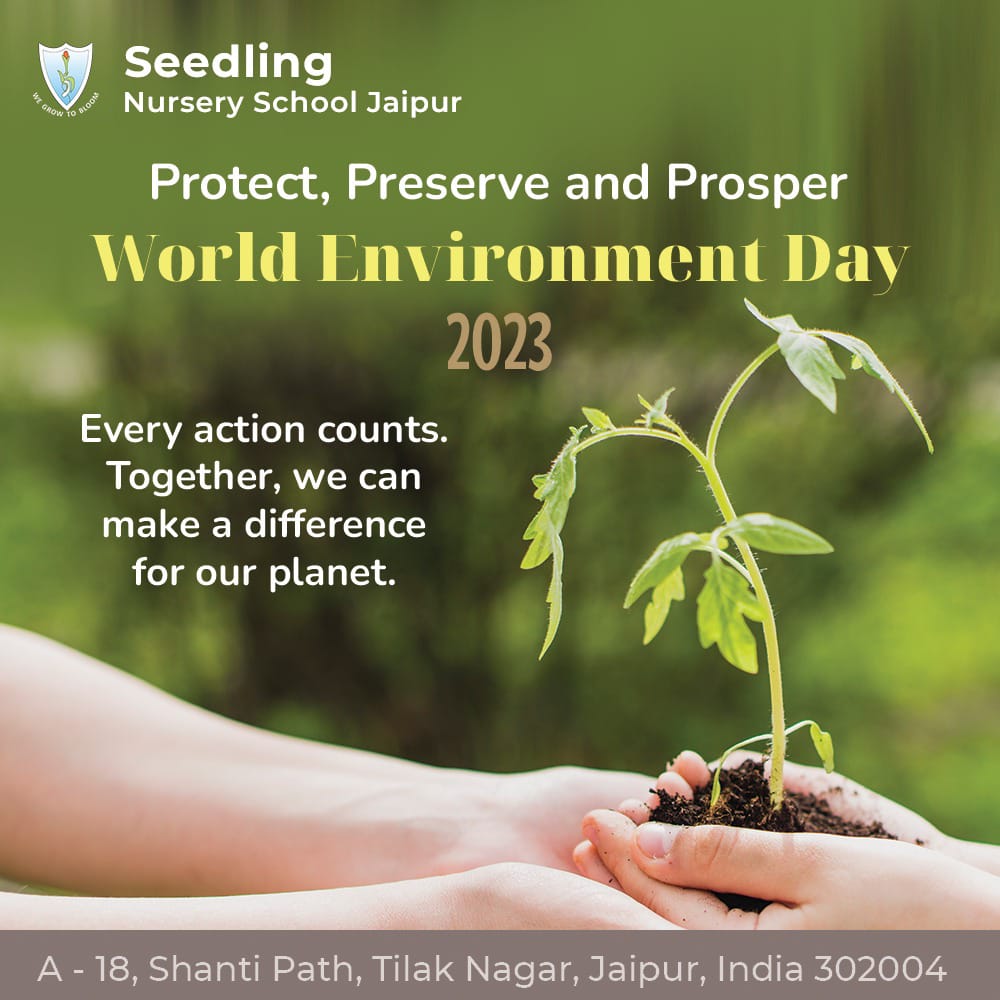 "We do not inherit the Earth from our ancestors; we borrow it from our children."
#WorldEnvironmentDay #EnvironmentDay
.
#seedlingnuseryjaipur #seedlingnurseryschool #jaipurschool #school #education #nursery #preschool #kindergarten2023 #children #playgroup #primaryeducation