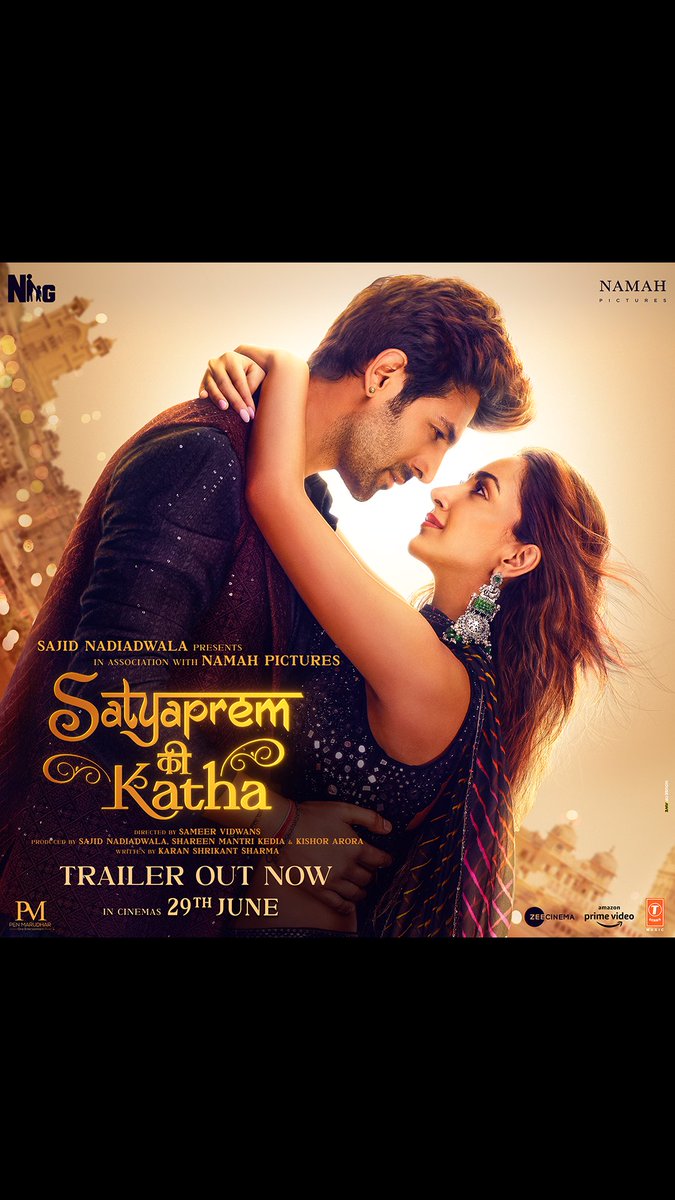 This June 
Burn the dance floor….
Laugh your hearts out…
Cry till you smile…. 
And Believe 
in the power of… 
True Love!

#SatyaPremKiKathaTrailer OUT NOW 

bit.ly/SatyaPremKiKat… 

#SajidNadiadwala #SatyaPremKiKatha #29thJune 

@TheAaryanKartik @advani_kiara @shareenmantri…