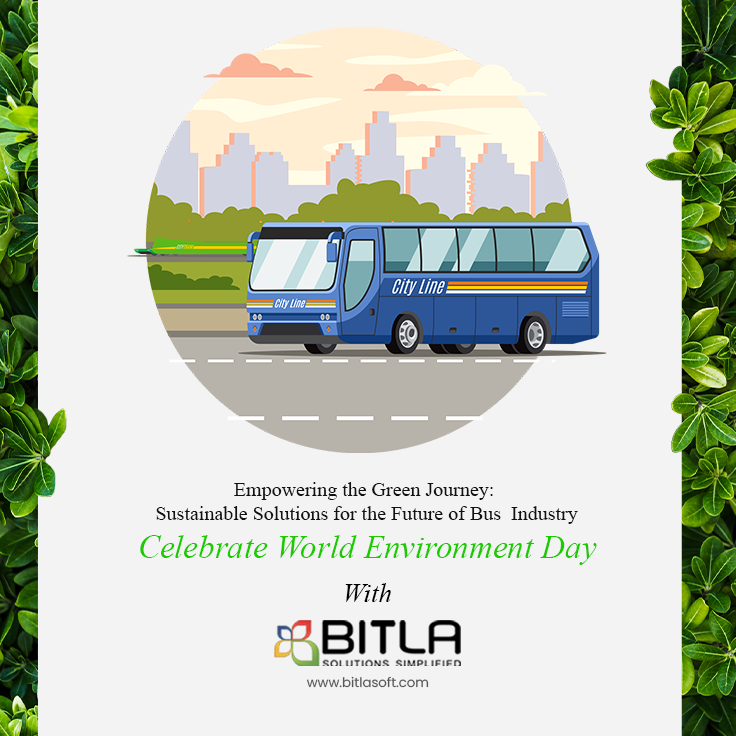 Join us in celebrating World Environment Day as we empower the future of the bus industry with sustainable solutions. 🌍✨
.
.
Visit Bitla Software
For more queries
Visit: bit.ly/3hGaypU
or
Contact Bitla Software: +918046400215
.
#WorldEnvironmentDay #sustainablesolution