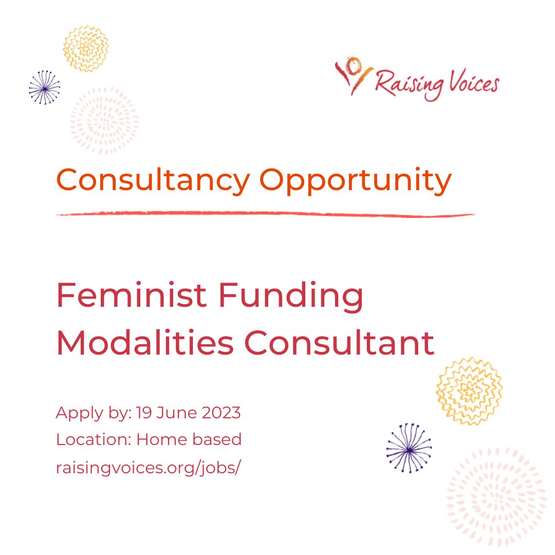 📢 #Feminist #Opportunity Alert:

Are you a passionate feminist with expertise in feminist funding & modalities of funding for gender / VAW programming?

We are looking for a #FeministFunding Modalities Consultant.

Learn more & apply here: raisingvoices.org/jobs/