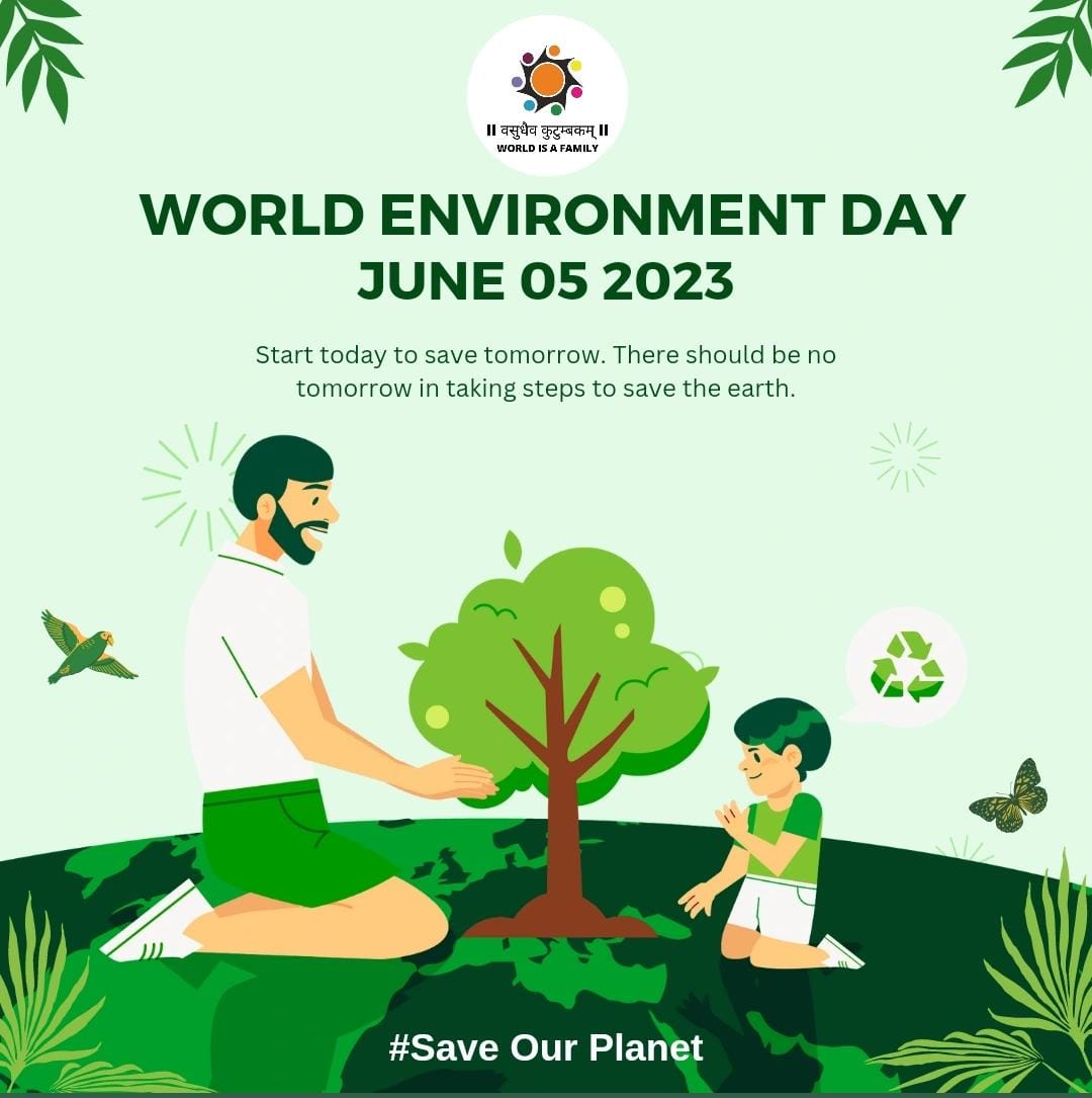 🌍 Happy World Environment Day! 🌱🌿🌎

Today, we celebrate the beauty and importance of our planet and take a moment to reflect on our collective responsibility to protect and preserve it. 🌍💚

#WorldEnvironmentDay #SustainableLiving #TogetherForNature