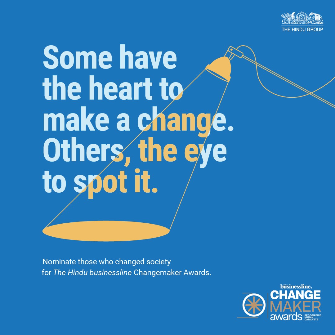 The prestigious <a href="/businessline/">businessline</a> Changemaker Awards are back to recognise people those who changed the face of society without ever wanting to be the face of it. Now, you can help them get the recognition they deserve. 
 <a href="/the_hindu/">The Hindu</a> <a href="/dinakaran/">Dinakaran Rengachary</a> <a href="/srirags/">Raghuvir Srinivasan</a> 
link:thehindubusinessline.com/blchangemakers/