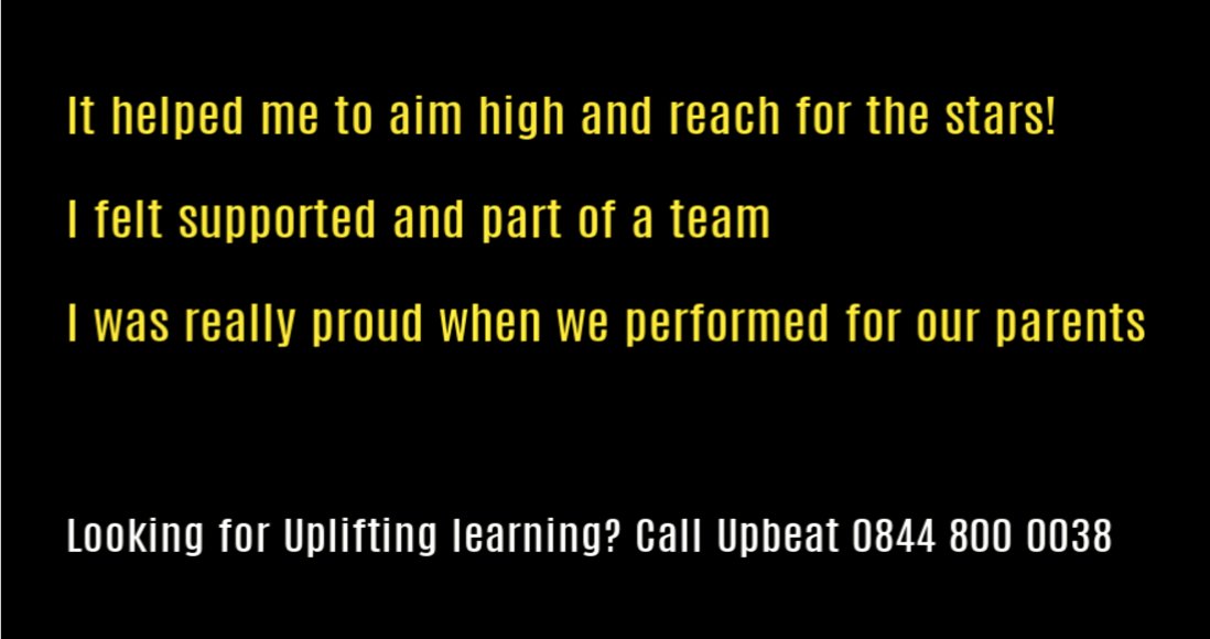We are now taking bookings for academic year 2023/24. Call Bryony on 07535 721535 or email info@upbeatmusicandarts.co.uk