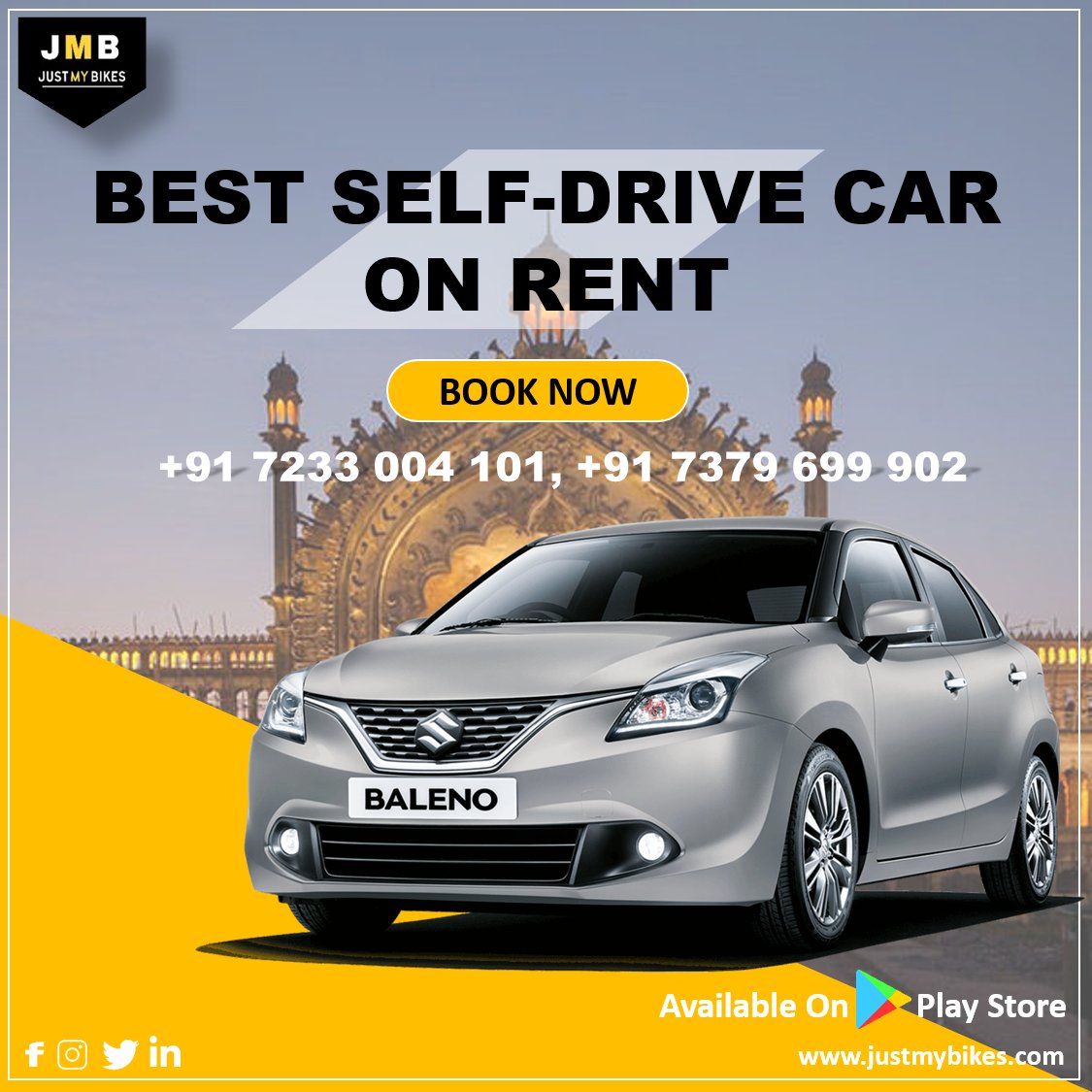 justmybike's tweet photo. Our #selfdrive rental process is easy, flexible and affordable.
Book Your Dream Car Now
+91 7379 699 902
+91 7233 004 101
To follow more details visit:
https://t.co/k9BNxpPm1F
Download app: https://t.co/sgVh15KjTF
#DriveYourExperience #RentAndRoam #AutoAdventures https://t.co/0xa9z5DITr