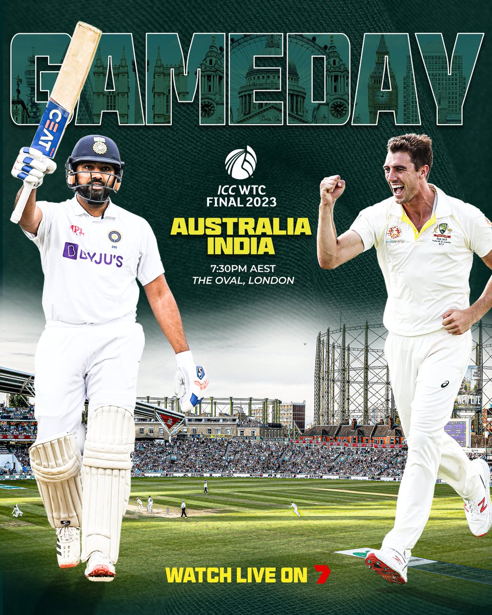 CricketAus's tweet photo. Game day in London. See you tonight Aussie fans 🇦🇺 #WTC23 https://t.co/o2Geker4m3