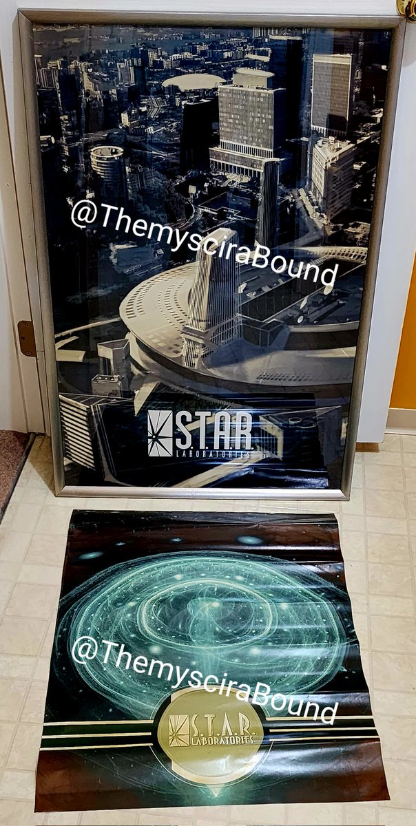 Found these two Star Labs posters at #TheFlash set sale.  One was rolled up and pretty banged up.  The other was in a glass frame and was in much better shape.