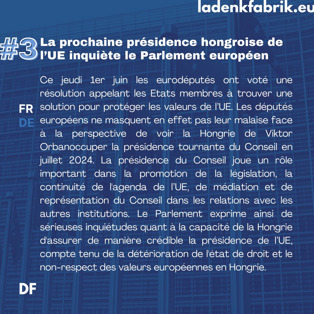 ladenkfabrik's tweet photo. 🇪🇺 Une semaine, trois actus européennes. Le dimanche c’est #DimanchEU. Par Maïssane Mezgueldi https://t.co/F50CXNNO2T