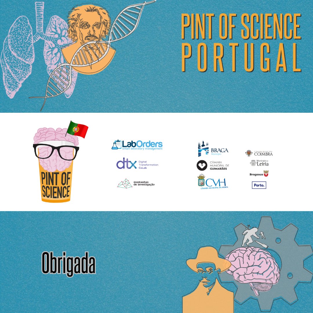 Mais uma edição do festival Pint of Science que chega ao fim com a promessa de que 'para o ano há mais'! 🥰 A Pint of Science Portugal deixa assim o seu MUITO OBRIGADA, à vossa presença e aos apoios! #pint23 #pintworld #pintofscience #pintofscienceportugal