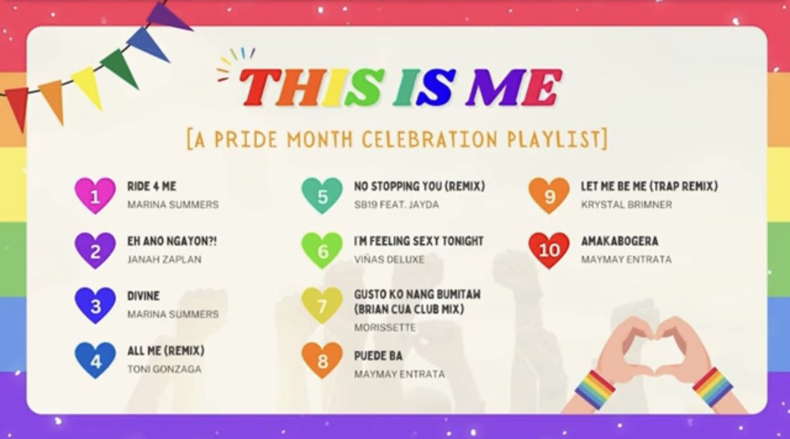 Celebrate pride by listening to 'This is me 🌈' playlist on @StarMusicPH's @YouTube channel featuring our queens @marinaxsummers and @VinasDeluxe! 🫶🏻

Stream here 
🔗 youtu.be/PZg1agLLNDY

#Pride #MarinaSummers #VinasDeluxe #ABSCBN #Starmusic #TarsierRecords