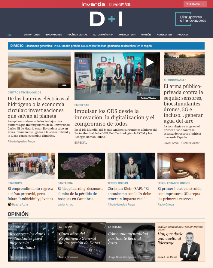 disruptoresee's tweet photo. ☕ ¡Buenos días! Nuestra portada 👇
📎https://t.co/7gX1mqUgnw

💻 Encuentro D+I por el medio ambiente
➡️ https://t.co/bnF8Rspq5q

💻 La Universidad Carlos III y sus disrupciones contra el cambio climático
✍️ @aiglesiasfraga 
➡️ https://t.co/9QLNj9kPLH https://t.co/EaVXyQB48R