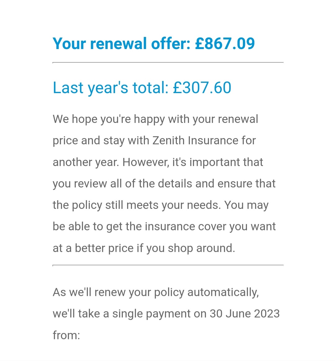 Looking forward to a conversation with @Zenith_Insure and hearing how they justify the 182% increase on my car insurance renewal, despite having no claims or convictions 🤷