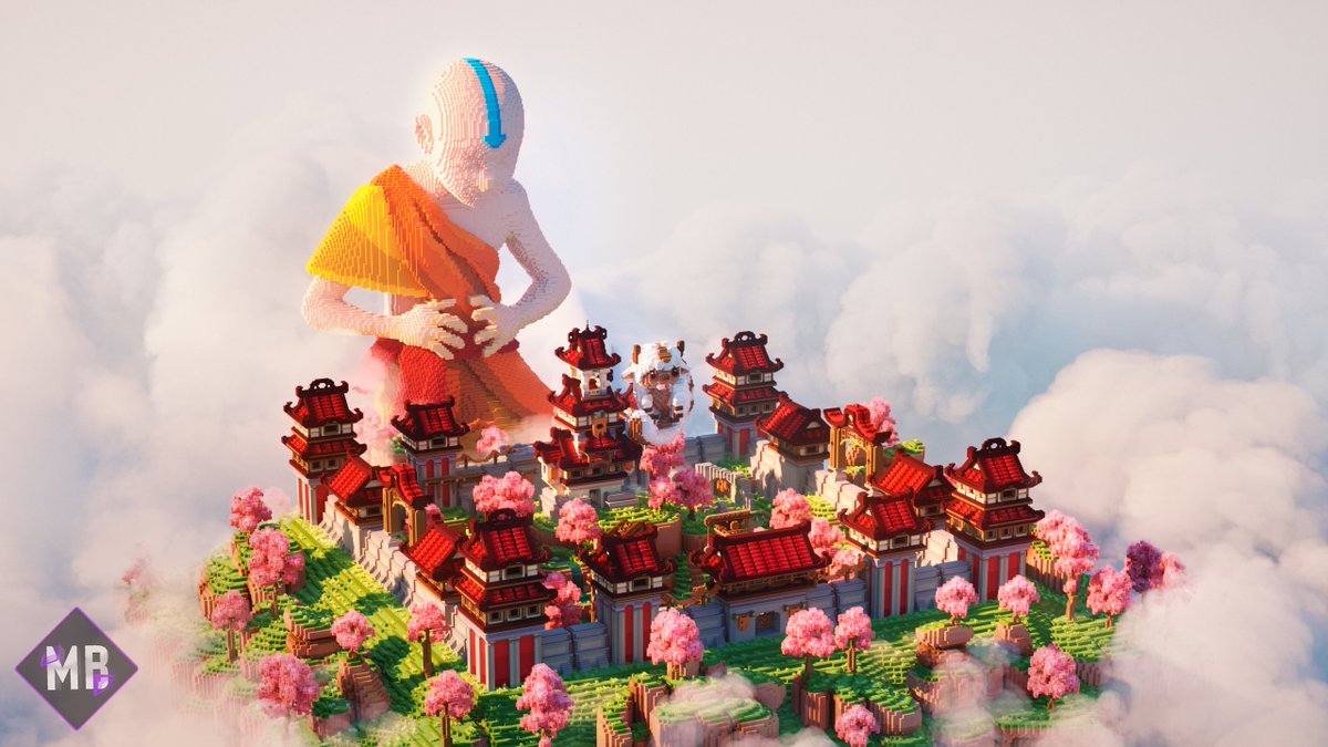 I'm back to rendering! 

Spawn render for MagicBuild team ☁️

#Minecraft #Minecraftbuilds #C4D #octanerender