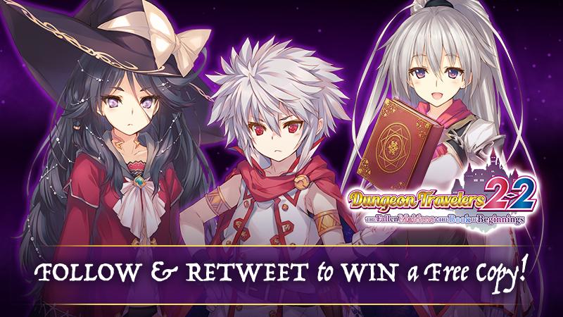 shiravune's tweet photo. 📚 #DungeonTravelers GIVEAWAY CAMPAIGN 📚

Dungeon Travelers 2 &amp; 2-2 are coming June 9!

- Build your party! Beat up bosses!
- Seal cute monsters! Steal their power!
- Delve ALL the dungeons! Trip ALL the traps!

FOLLOW @shiravune and RT this for a chance to WIN a free copy🎁 https://t.co/h4bobthyx5