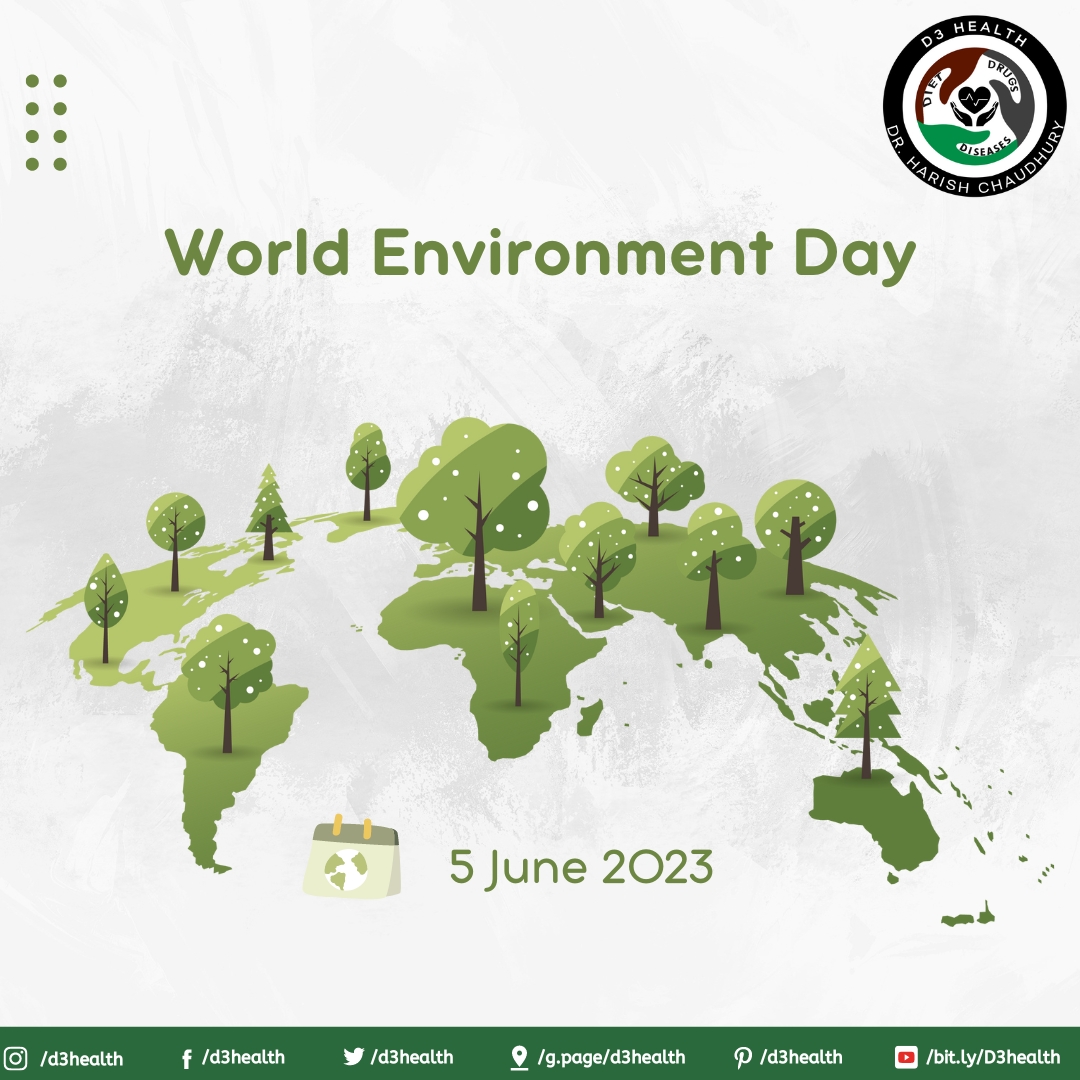 #WorldEnvironmentDay #ProtectOurPlanet #WED2023 #EcoFriendly #RenewableEnergy #WildlifePreservation #d3health #drharish #harishchaudhury