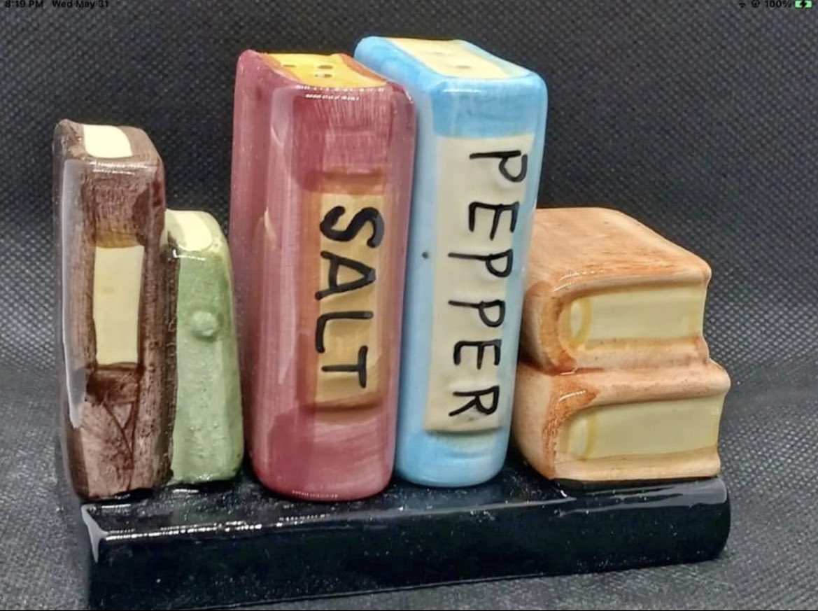 LOOK AT THESE CUTE SALT AND PEPPER SHAKERS THAT LOOK LIKE BOOKS 🥹