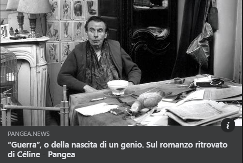 And_Lombardi's tweet image. “Guerra”, o della nascita di un genio. Sul romanzo ritrovato di #Céline #Adelphi: pangea.news/celine-guerra-…