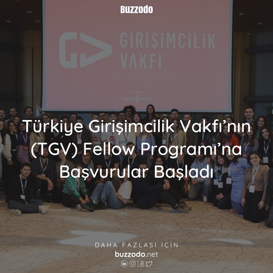 buzzodo's tweet photo. Türkiye Girişimcilik Vakfı’nın (TGV) Fellow programı’na başvurular başladı. #buzzodo #tgv #fellowprogramı https://t.co/QDdPFugPMf