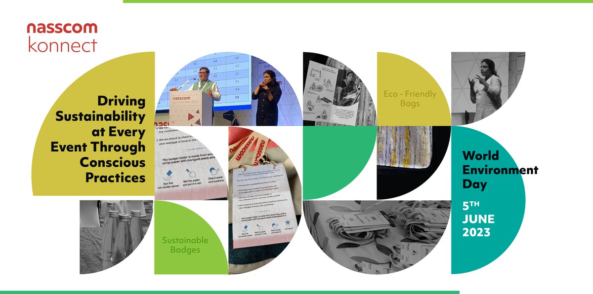 .<a href="/nasscom/">nasscom</a> consistently strives towards organizing sustainable events, promoting reuse, reducing waste, minimizing plastic, using eco-friendly materials, and more. This #WorldEnvironmentDay, we commit to adopting greener practices &amp; organizing zero-carbon events. #Sustainability