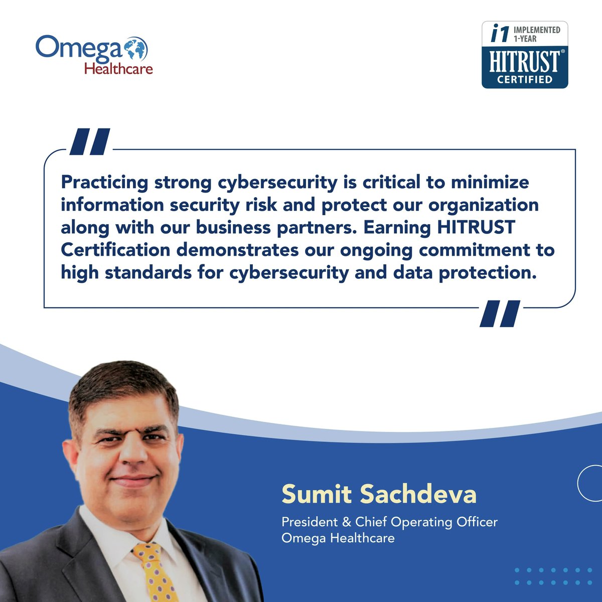 Omega_HMS's tweet image. Omega Healthcare has earned certification by HITRUST for information security, demonstrating our commitment to data security excellence. Learn more: buff.ly/3NddGXg  

#HITRUSTCSF #HITRUST #DataPrivacy #HealthcareCompliance