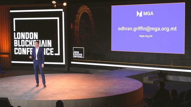 maximumllanting's tweet image. Griffin described the guiding principles of the MGA's plan, which he referred to as "responsible gaming," along with some of the specifics of their policy and the difficulties they've encountered, during the LBC business strategy stage. #LDN_Blockchain