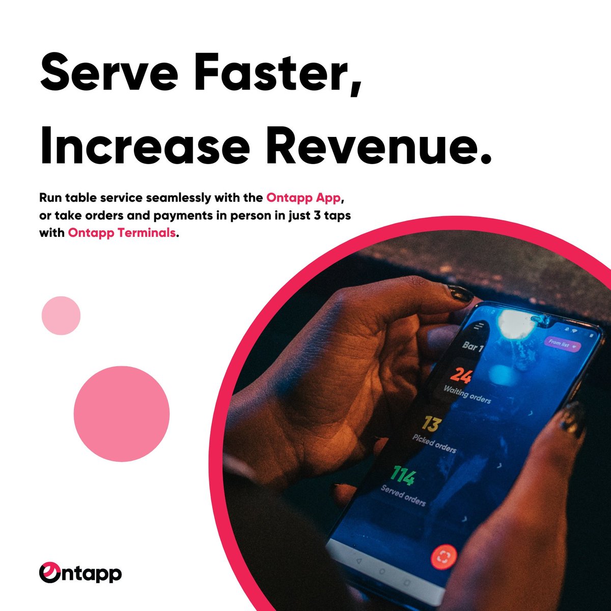 Serve Faster & Increase Revenue with Ontapp 🫰🏼🫰🏼🫰🏼⁠
⁠
#Ontapp #app #startup #ukhospitality #tableservice #ukpub #latenighteconomy #venue #hospitality #cashflow #business #contactlesspayment #appstore #customerservice #events #applepay #googlepay