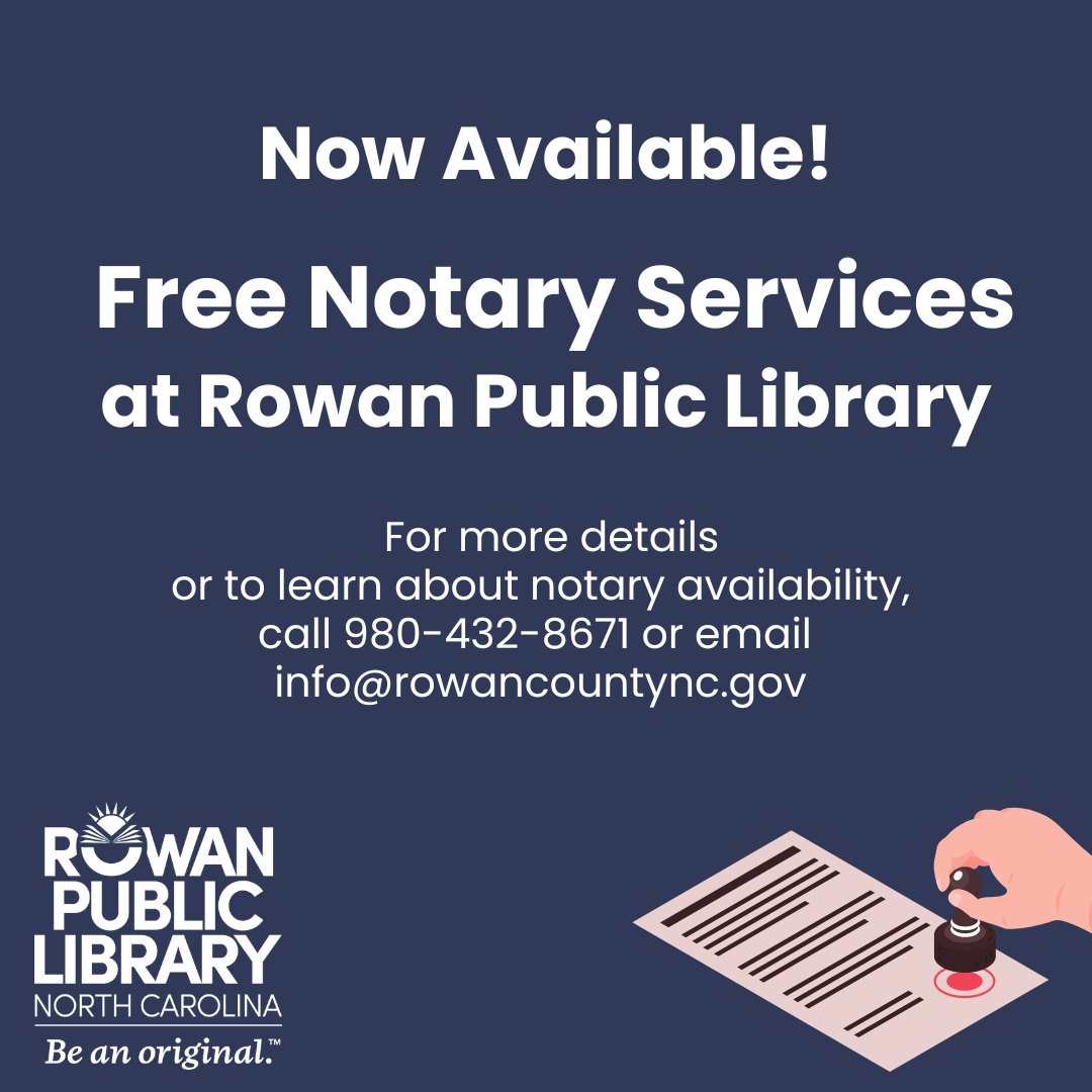 Rowan Public Library on Twitter "RPL is now offering free notary