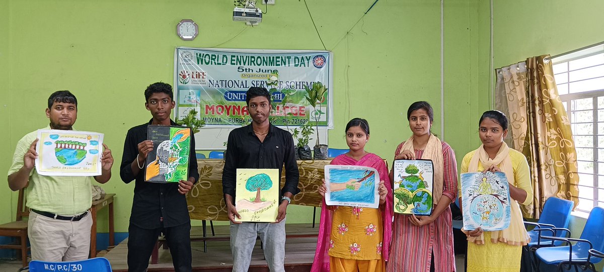 NssMoyna's tweet photo. NSS Units of Moyna College organised poster competition, saplings distribution and plantation drive Programme under mission life campaign on #EnvironmentDay2023. @ianuragthakur @NisithPramanik @YASMinistry @_NSSIndia @ConnectingNss @rdnss_kolkata @VidyasagarNSS @dblab_endophyte https://t.co/489a02rInf