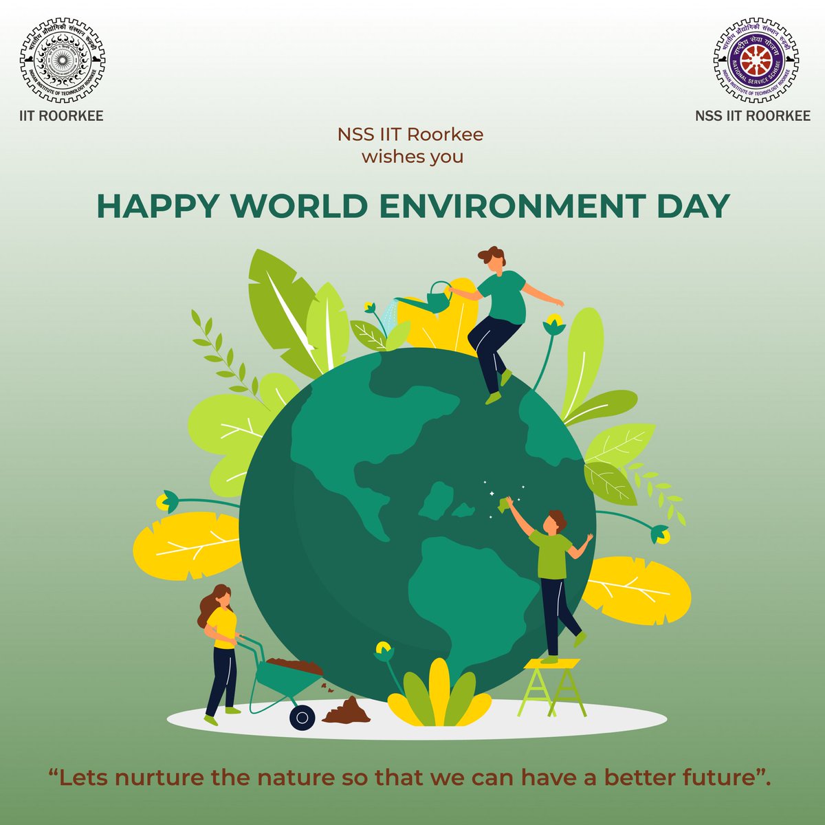 NSSIITROORKEE's tweet photo. On 5th June, World Environment Day is observed yearly to raise the importance of protecting the environment at all costs.

NSS IIT ROORKEE wishes you a very happy world environment day. Let us be responsible for our environment.
@iitroorkee https://t.co/WeQiheERrJ